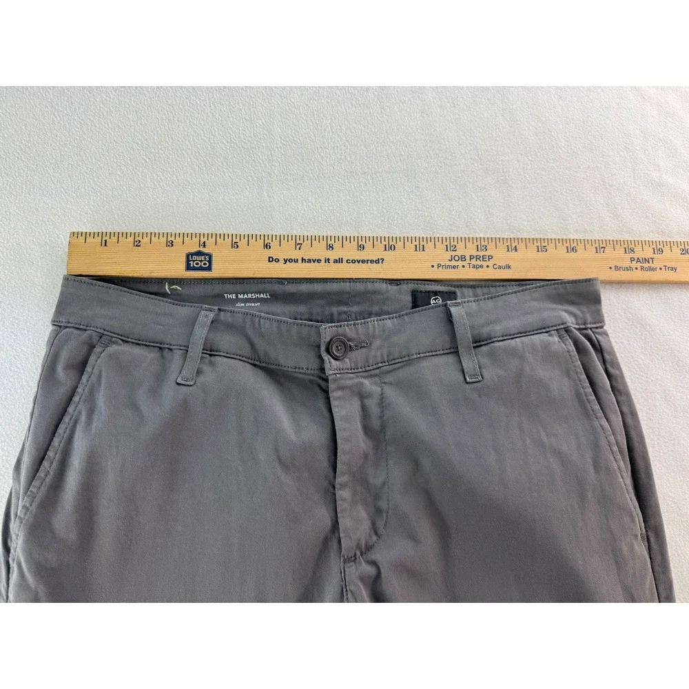 AG Adriano Goldschmied The Marshall Slim‎ Straight Pants Mens 33X35 Gray